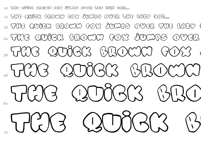 Alpha Street font waterfall